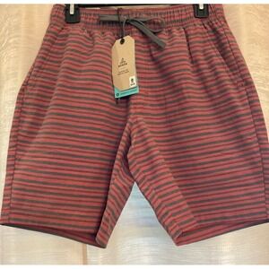 Prana Metric E-Waist Shorts Striped Recycled‎ Blend Athletic Mens Size S